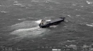 Cargo Ship Runs Aground off Scottish Coast